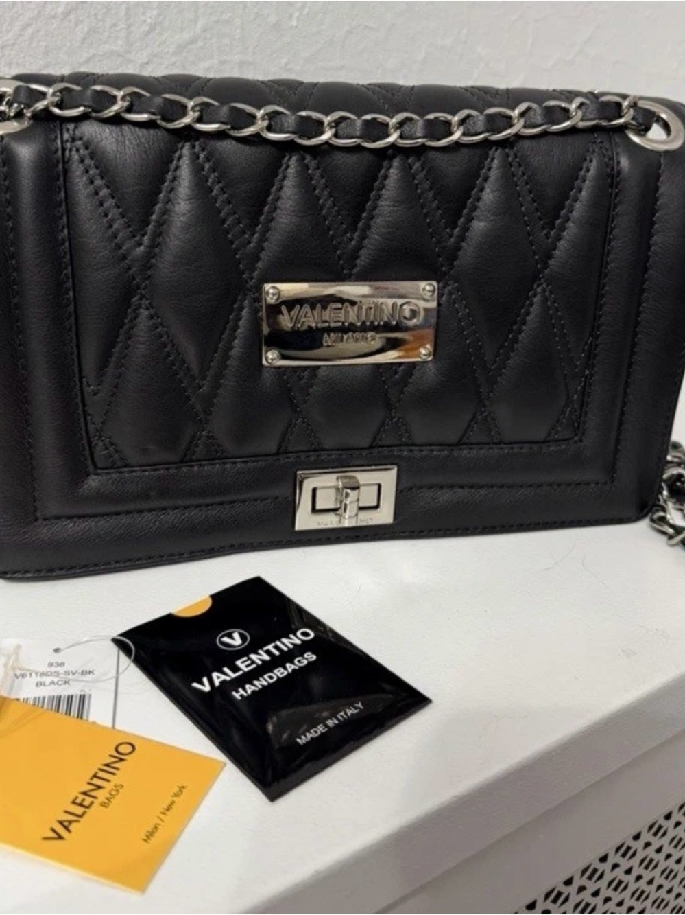 Valentino By Mario Valentino Alice Quilted Shoulder Handbag Dust Bag & Auth incl
